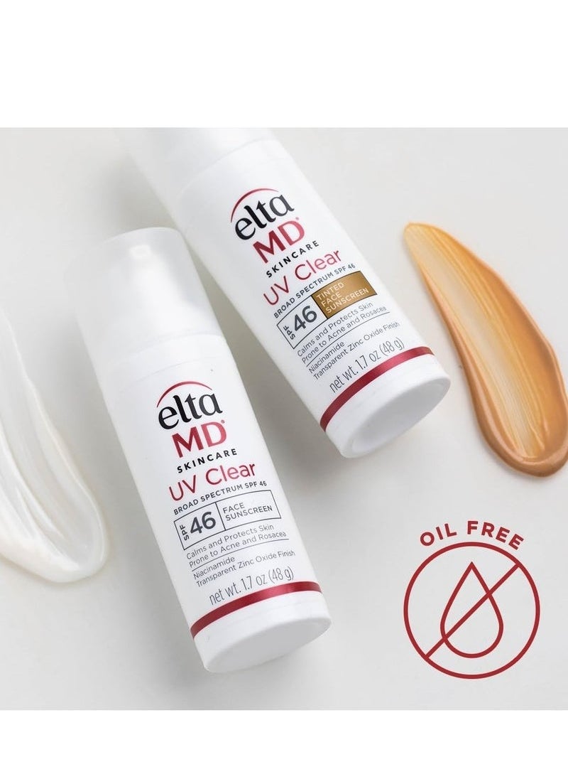 EltaMD UV Clear Facial Sunscreen SPF 46 - For Skin Types Prone To Acne, Rosacea & Hyperpigmentation 48g/1.7oz Cream