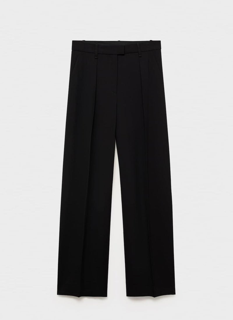 Straight-Fit Lyocell Trousers With Pleats