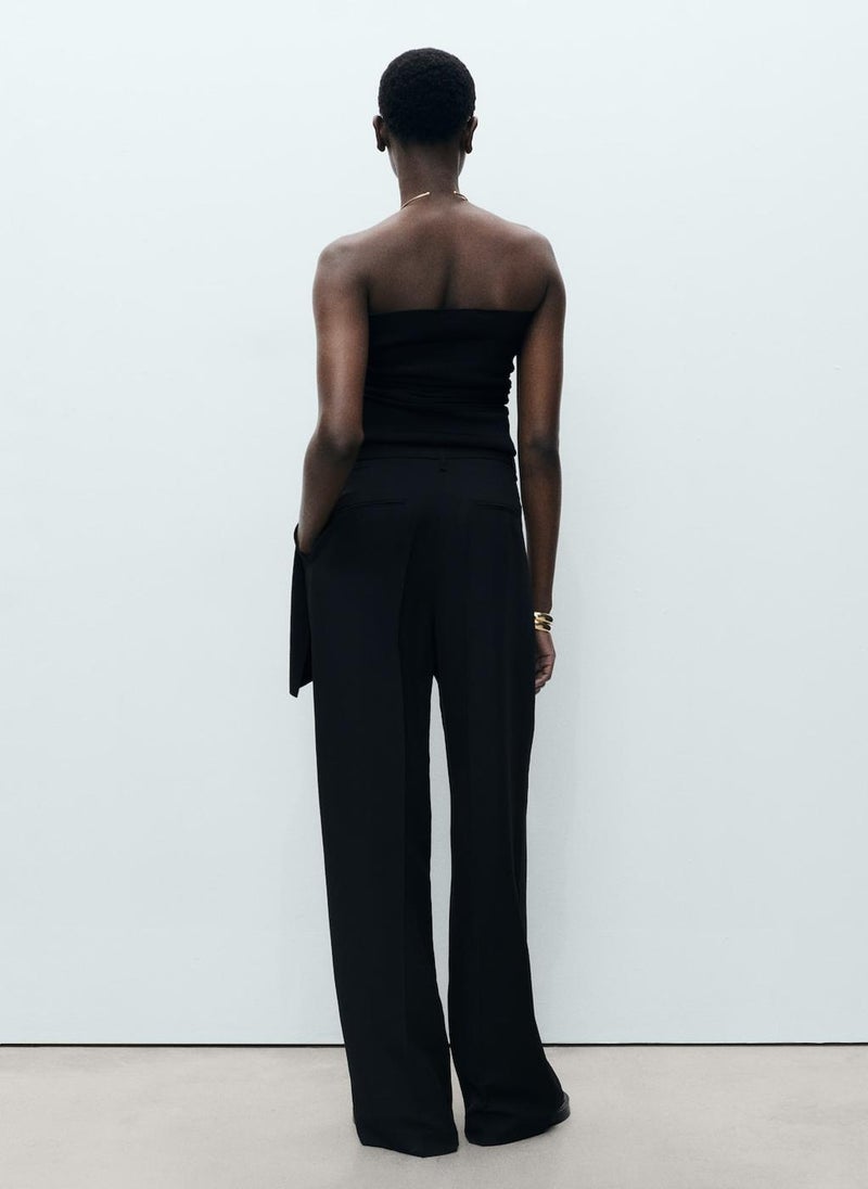Straight-Fit Lyocell Trousers With Pleats