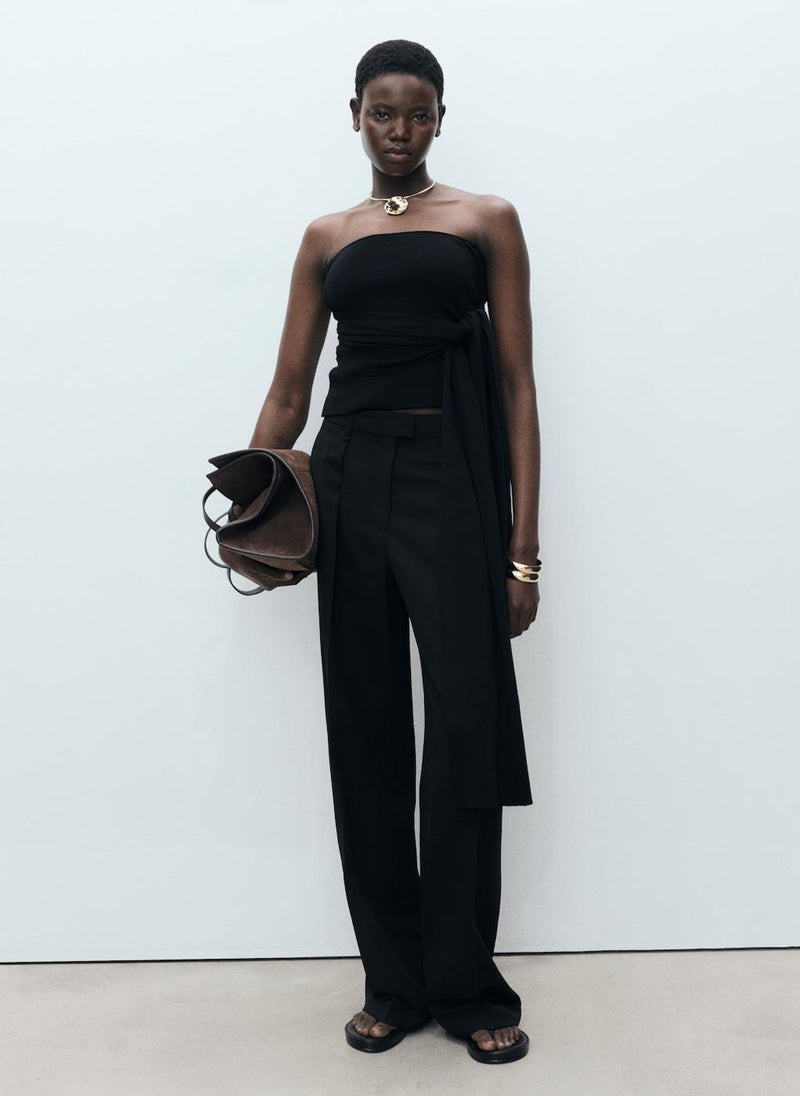 Straight-Fit Lyocell Trousers With Pleats