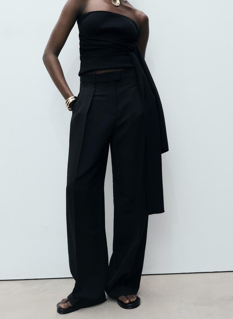 Straight-Fit Lyocell Trousers With Pleats