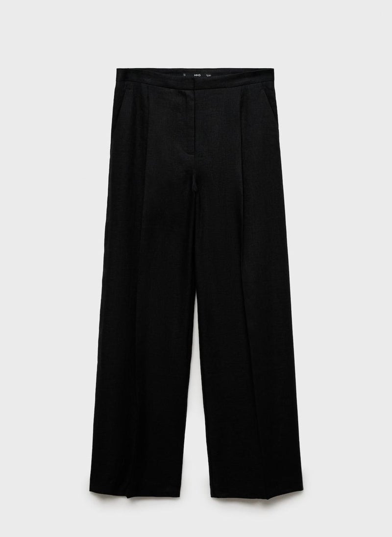 Straight-Fit Linen Suit Trousers