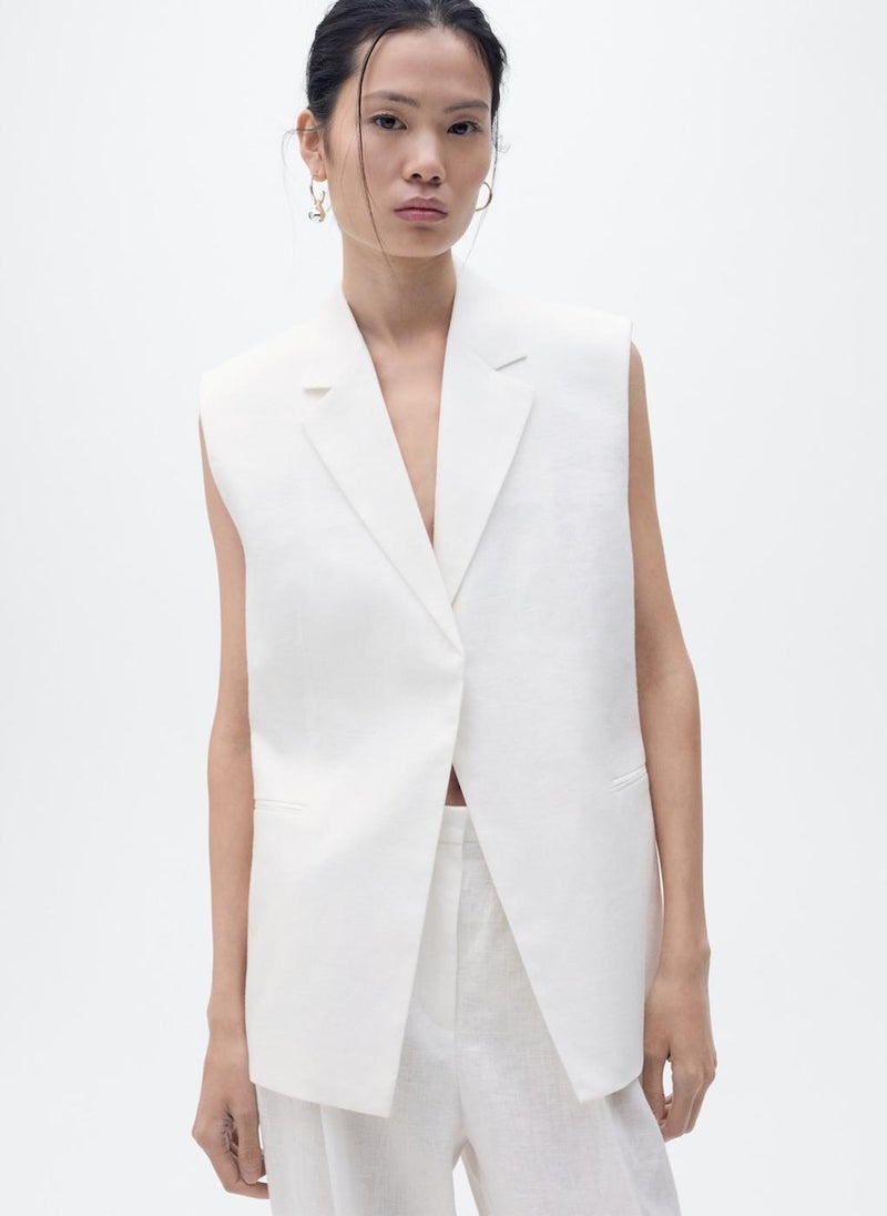 Straight-Fit Linen Suit Trousers