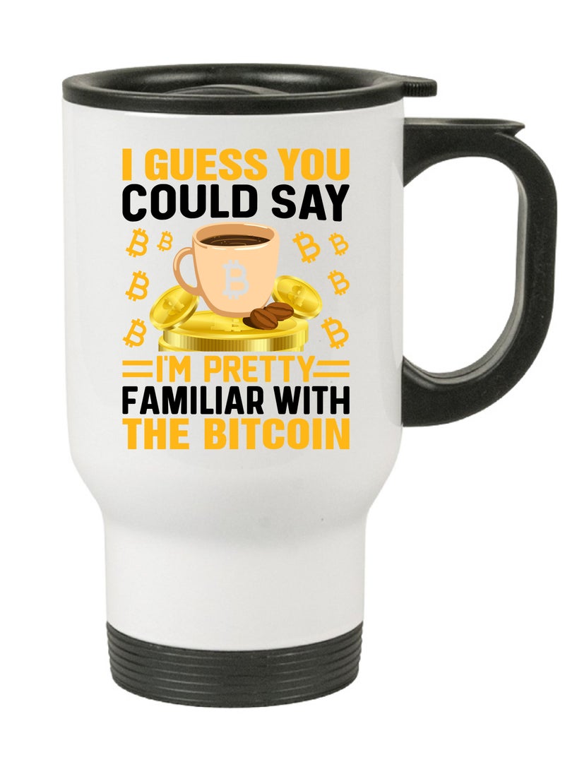 Crypto Currency Bitcoin Travel Mug for Bitcoin lovers and Traders (Design 9)