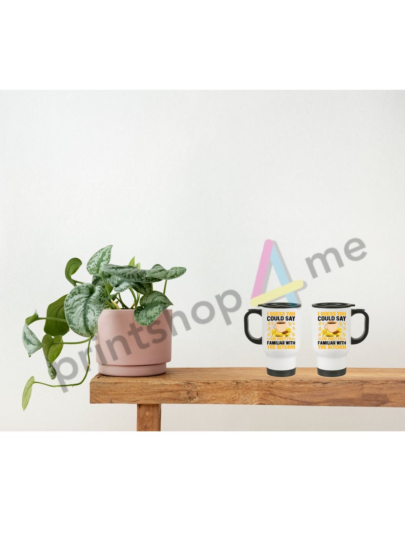 Crypto Currency Bitcoin Travel Mug for Bitcoin lovers and Traders (Design 9)