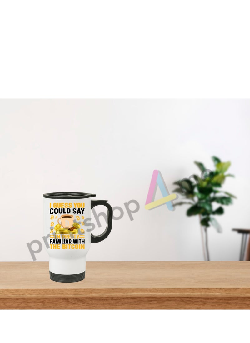 Crypto Currency Bitcoin Travel Mug for Bitcoin lovers and Traders (Design 9)