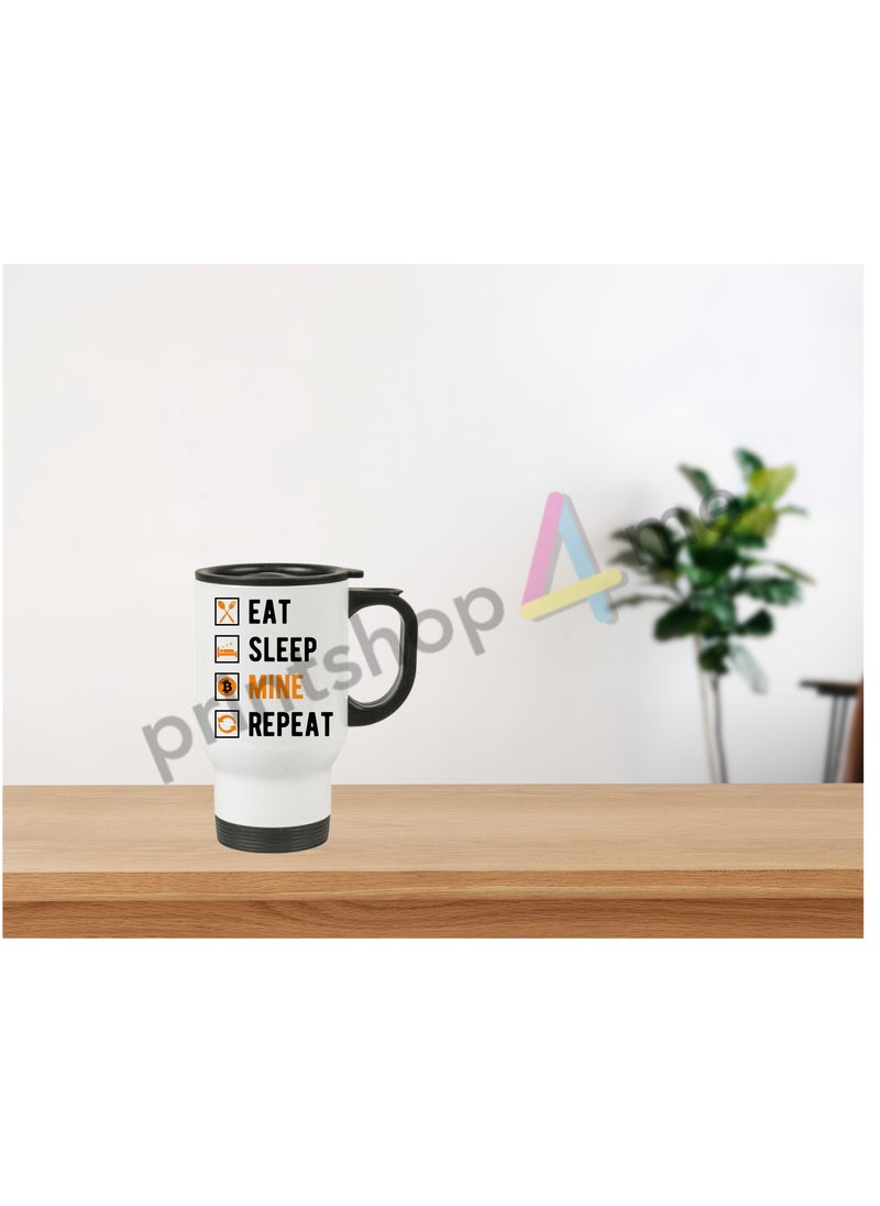 Crypto Currency Bitcoin Travel Mug for Bitcoin lovers and Traders (Design 2)