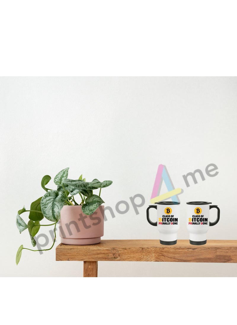 Crypto Currency Bitcoin Travel Mug for Bitcoin lovers and Traders (Design 7)