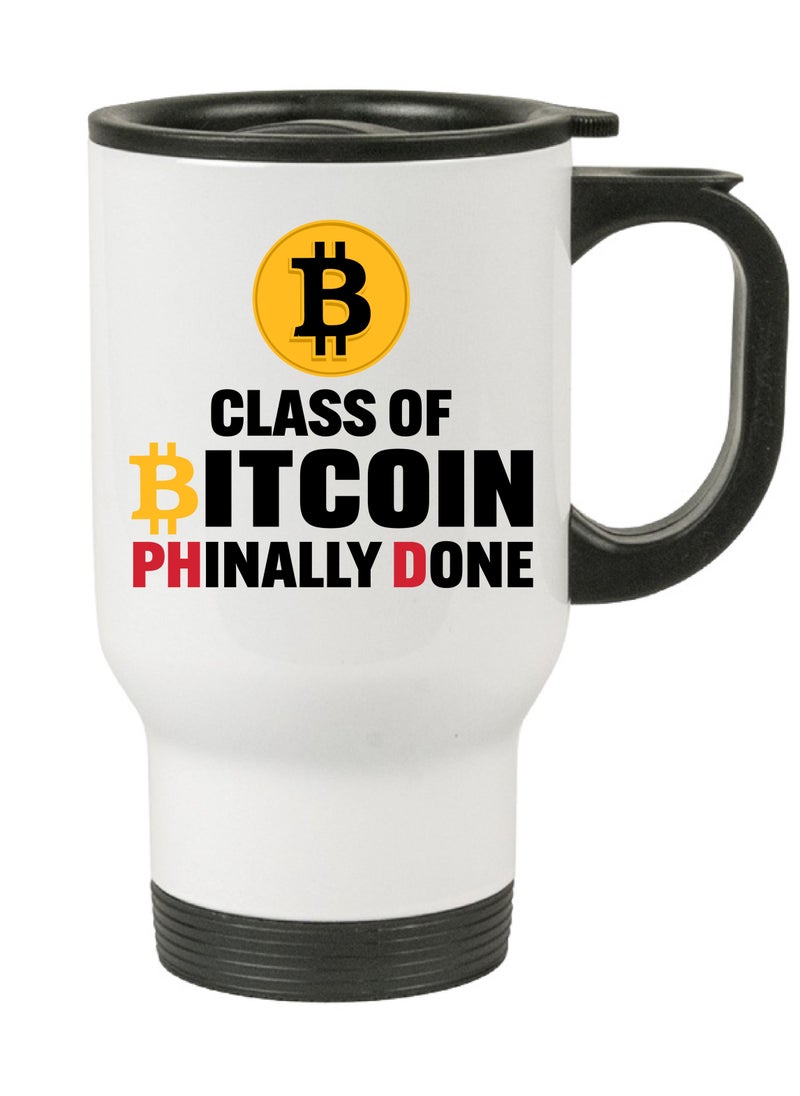 Crypto Currency Bitcoin Travel Mug for Bitcoin lovers and Traders (Design 7)