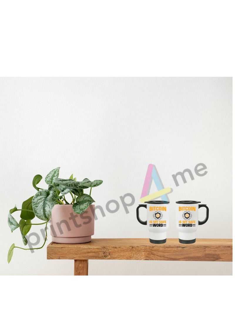 Crypto Currency Bitcoin Travel Mug for Bitcoin lovers and Traders (Design 10)