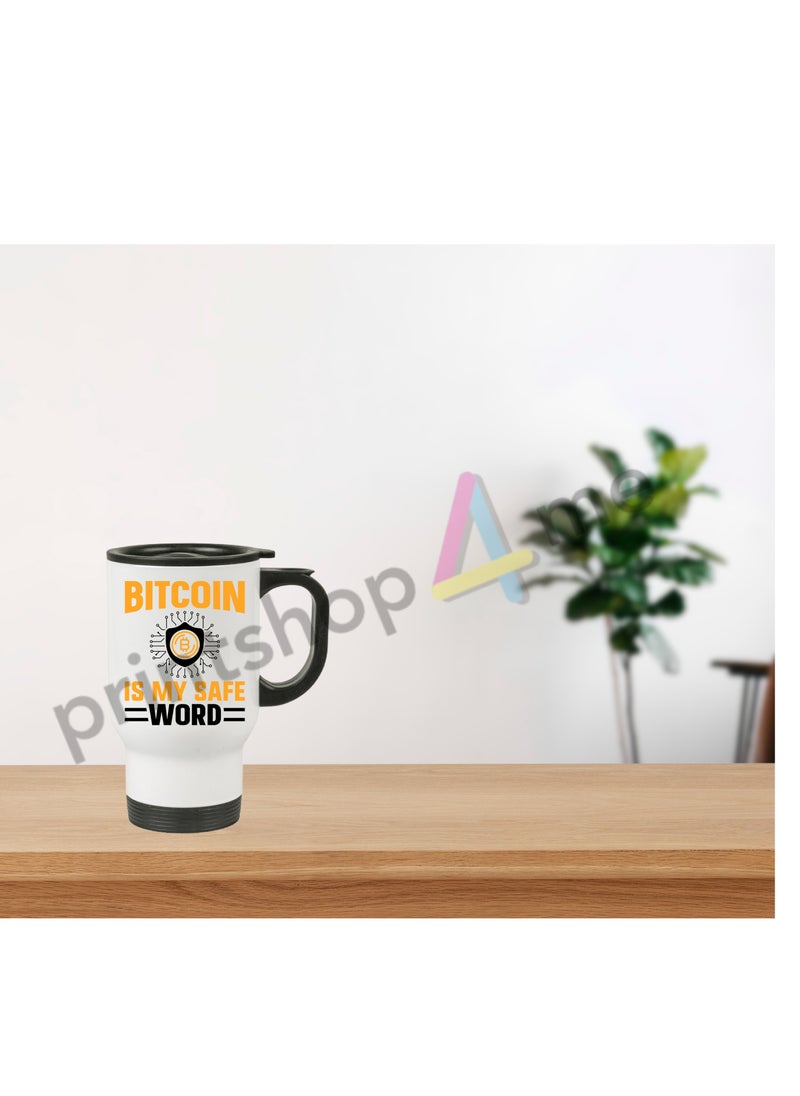 Crypto Currency Bitcoin Travel Mug for Bitcoin lovers and Traders (Design 10)