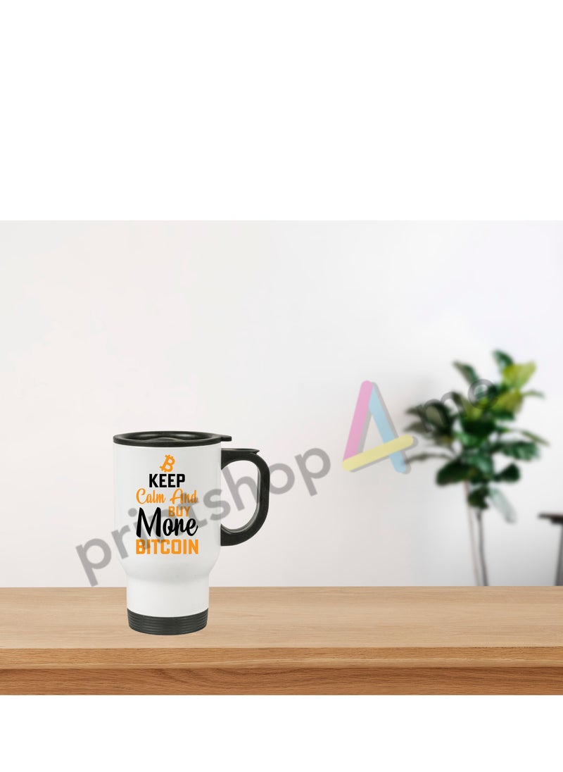 Crypto Currency Bitcoin Travel Mug for Bitcoin lovers and Traders (Design 3)