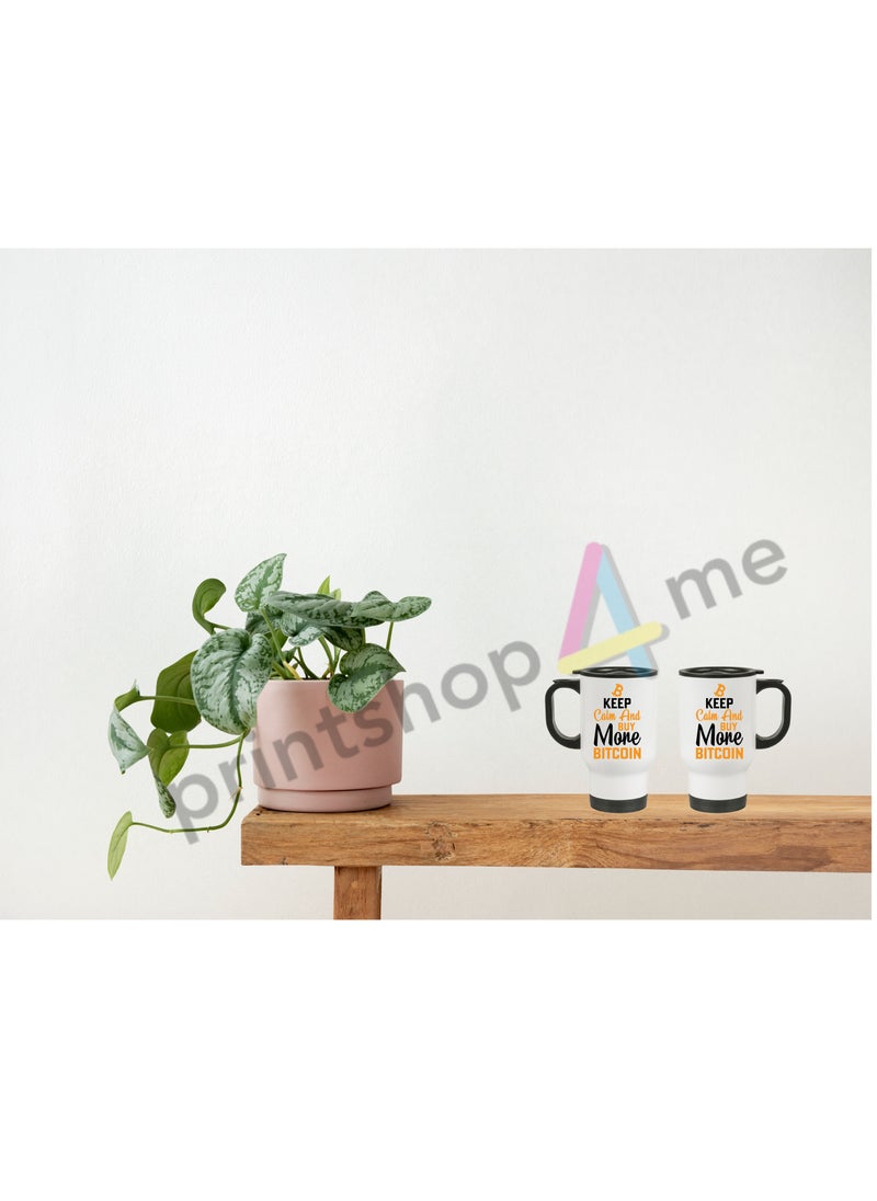 Crypto Currency Bitcoin Travel Mug for Bitcoin lovers and Traders (Design 3)