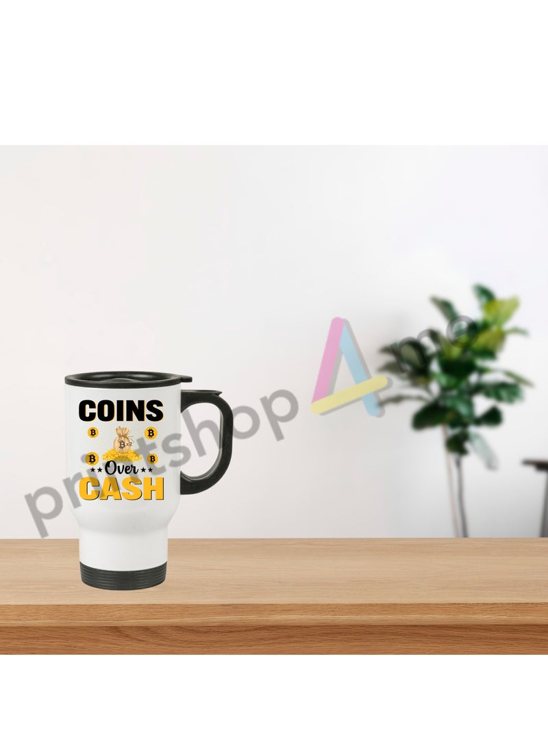 Crypto Currency Bitcoin Travel Mug for Bitcoin lovers and Traders Design 8