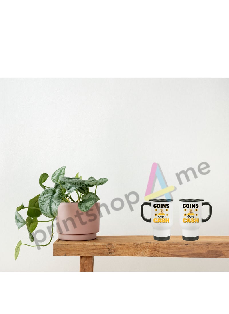 Crypto Currency Bitcoin Travel Mug for Bitcoin lovers and Traders Design 8