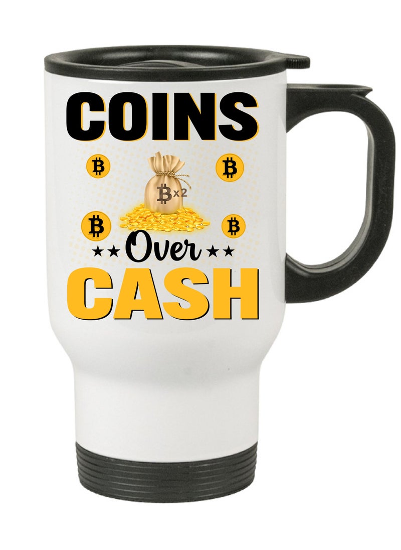 Crypto Currency Bitcoin Travel Mug for Bitcoin lovers and Traders Design 8