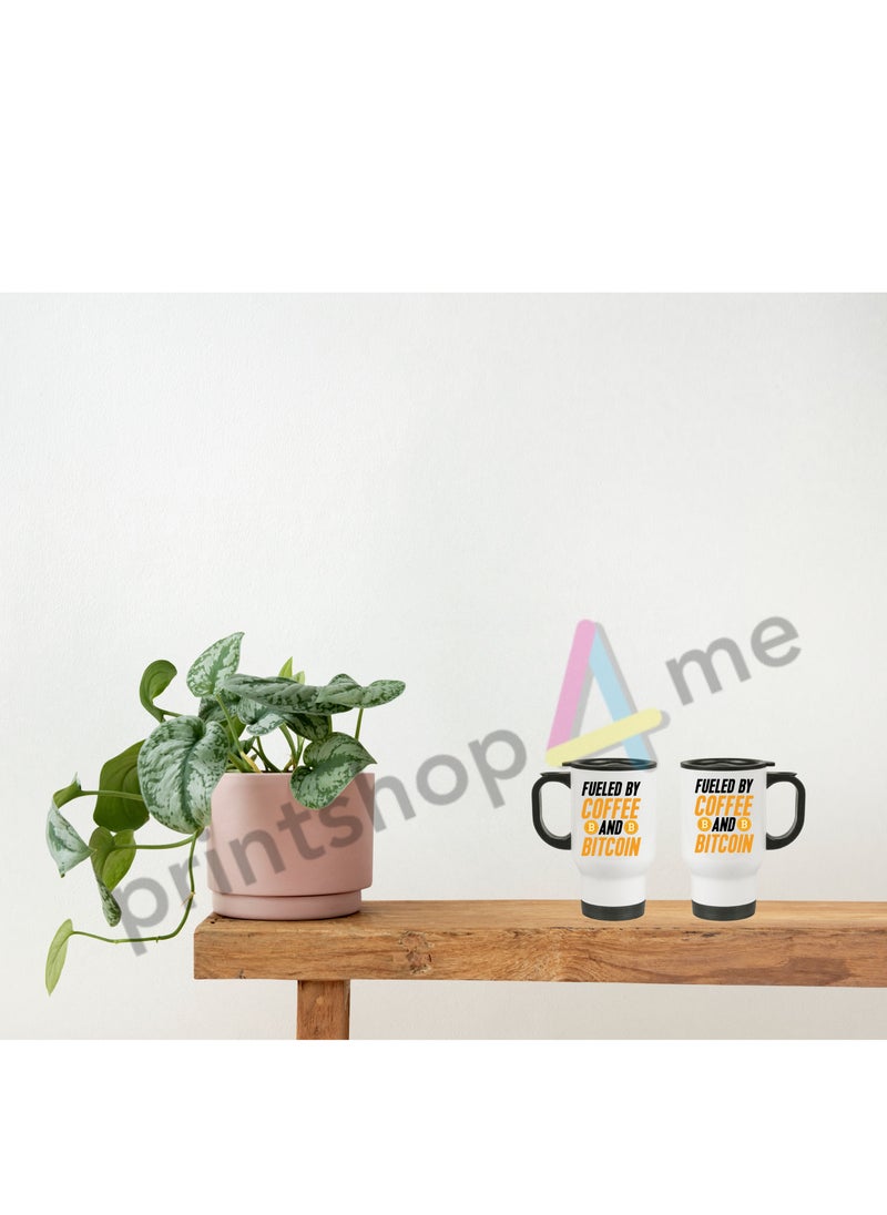 Crypto Currency Bitcoin Travel Mug for Bitcoin lovers and Traders Design 4