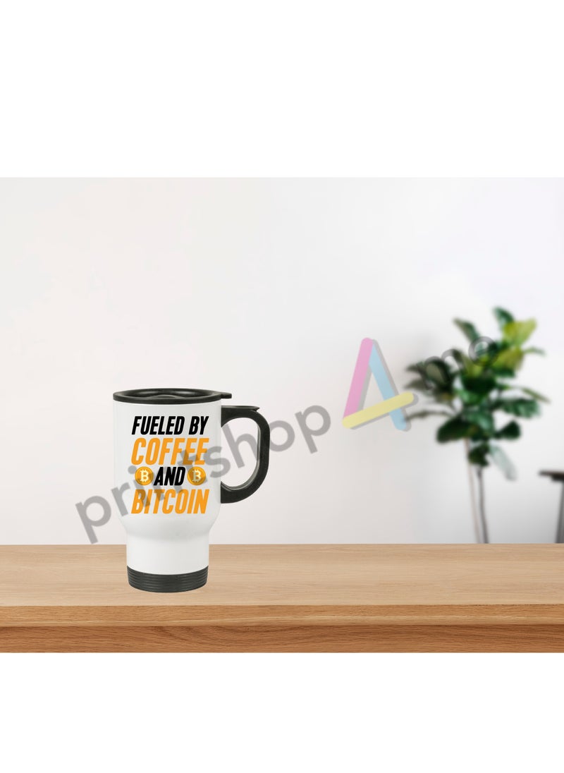 Crypto Currency Bitcoin Travel Mug for Bitcoin lovers and Traders Design 4