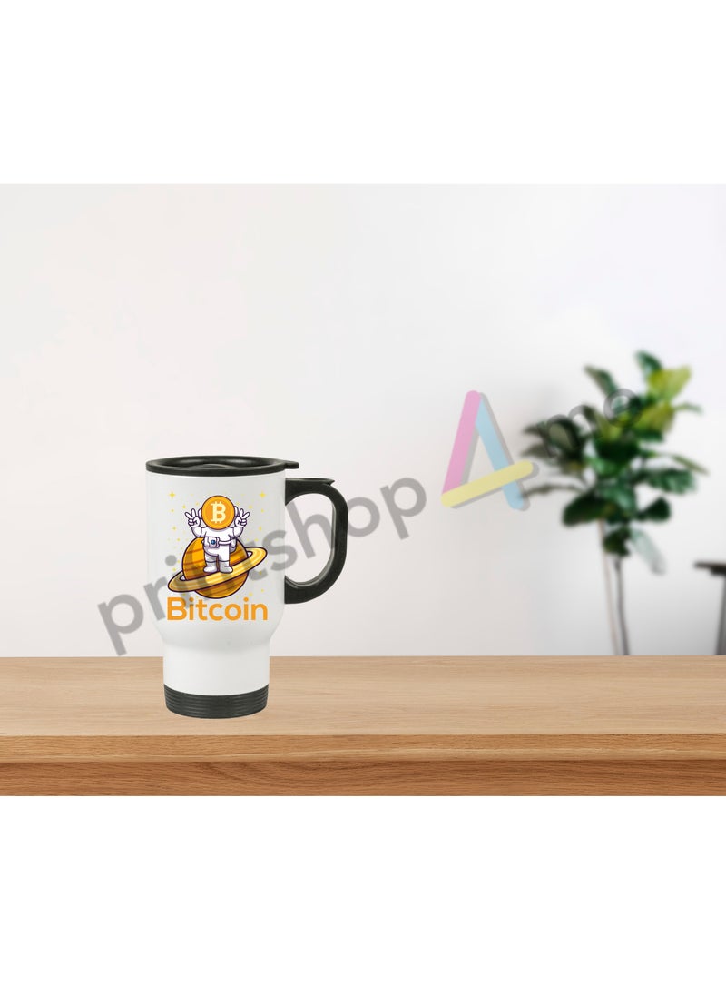 Crypto Currency Bitcoin Travel Mug for Bitcoin lovers and Traders Design 6