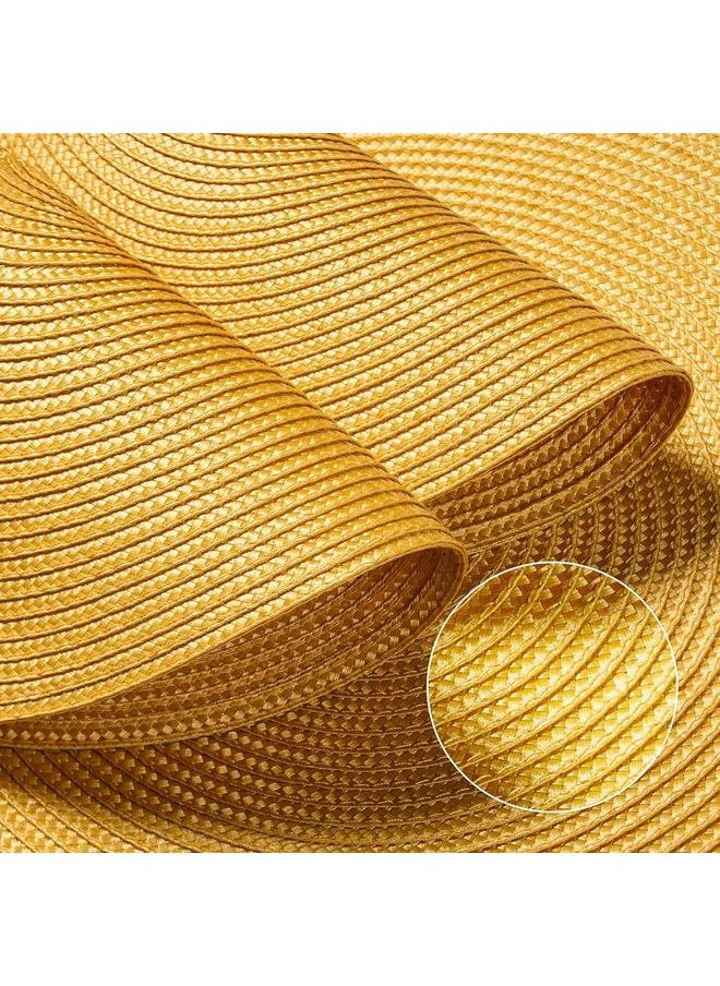 Round Placemats Set of 4 Table Mats for Dining Tables Washable Non-Slip Place mats 15 Inch Indoor Outdoor Use(Yellow, 4pcs)