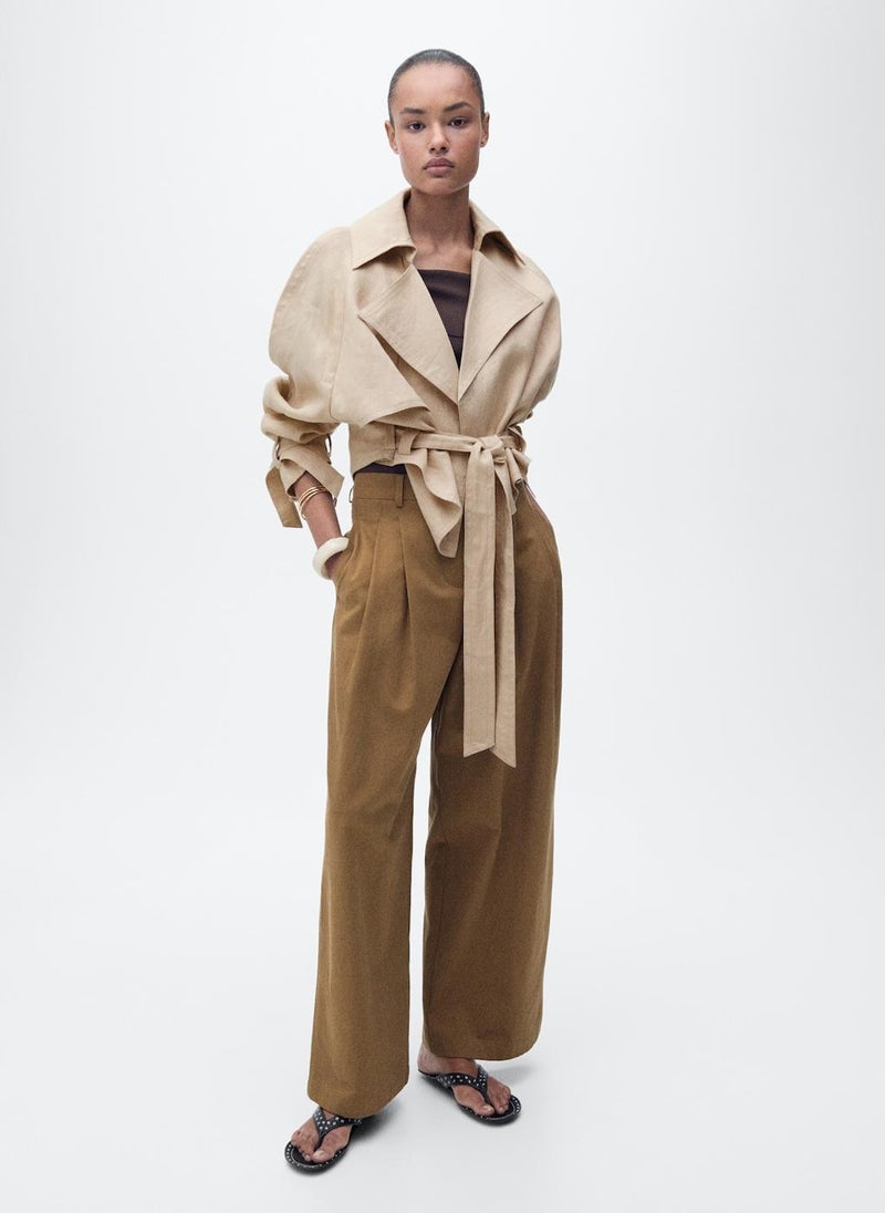 Linen Jacket With Belt