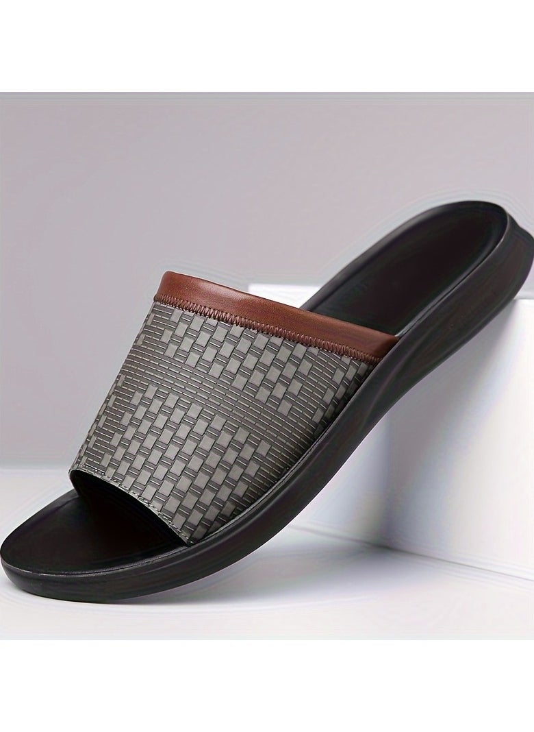 Men's Sleek Thin Design Slippers, Non Slip Comfortable Sandals for Indoor and Outdoor Use