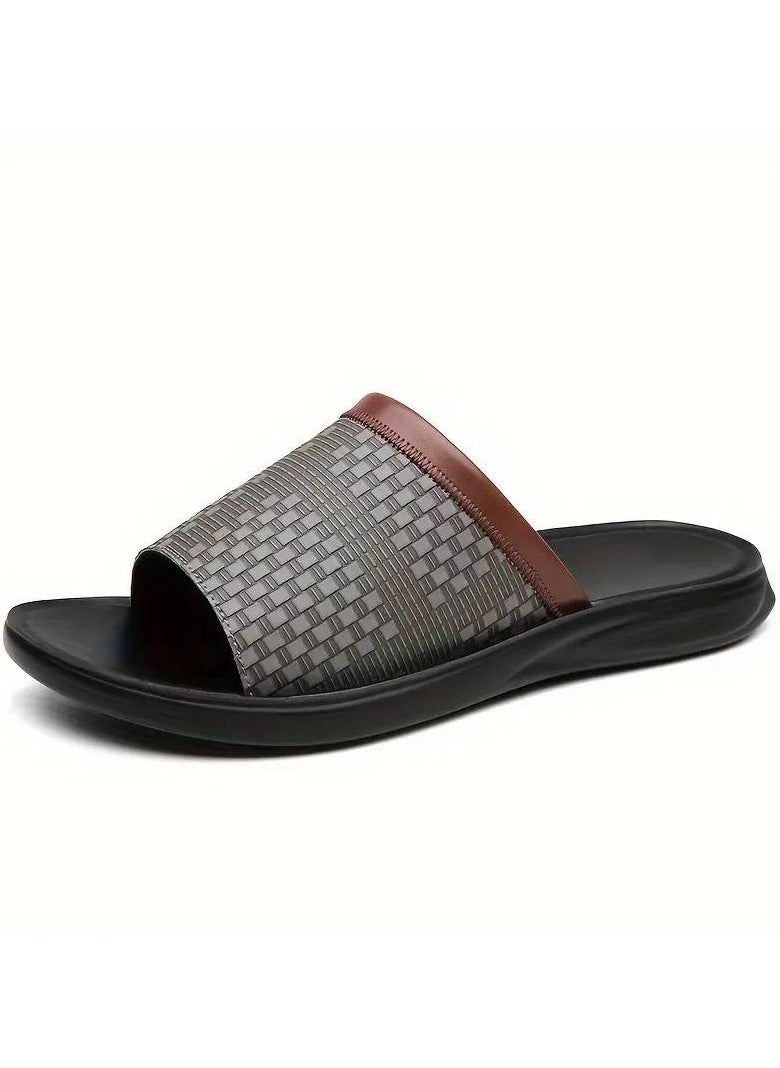Men's Sleek Thin Design Slippers, Non Slip Comfortable Sandals for Indoor and Outdoor Use