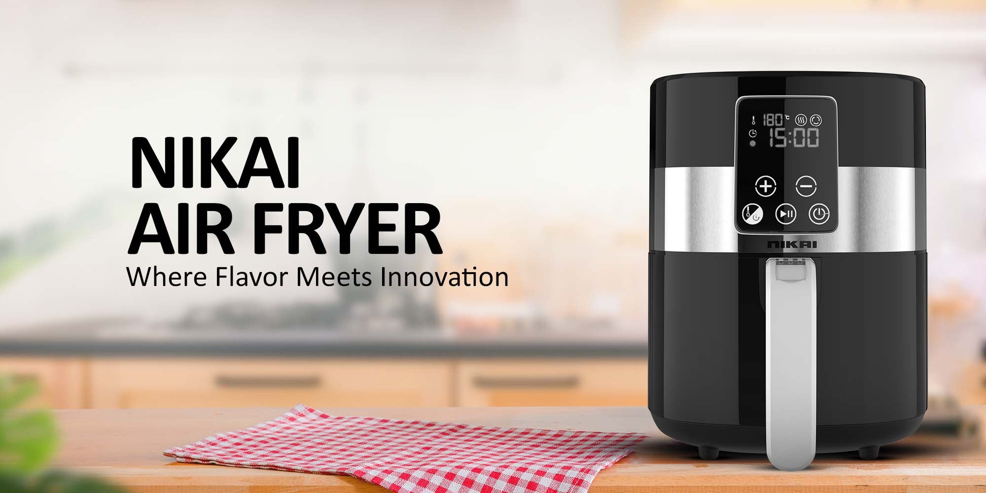 Air Fryer, Touch Panel, Led Display, Xl Size Non-Stick Basket, 1-60-Min Timer, Temp Control, Effortless Cleaning, No-Oil Healthy Frying Grilling Roasting And Baking 4.2 L 1520 W NAF388D3 Black
