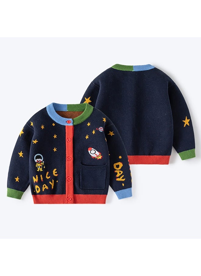 Navy Multi Space Rocket Cardigan/Warmer/Sweater for Toddlers & Kids