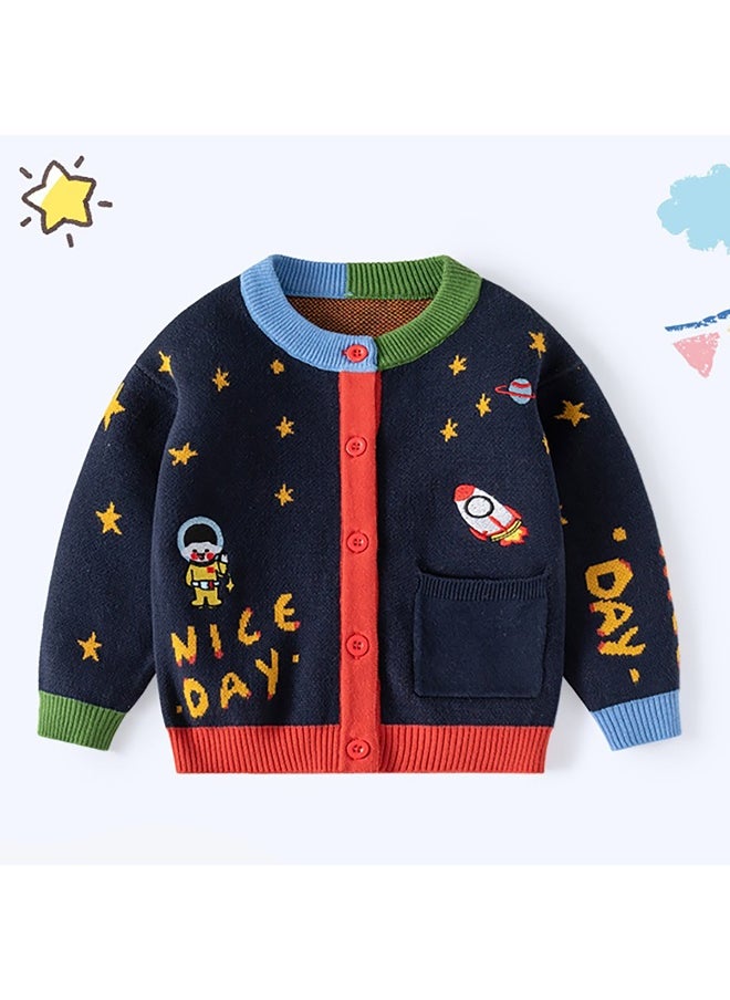 Navy Multi Space Rocket Cardigan/Warmer/Sweater for Toddlers & Kids