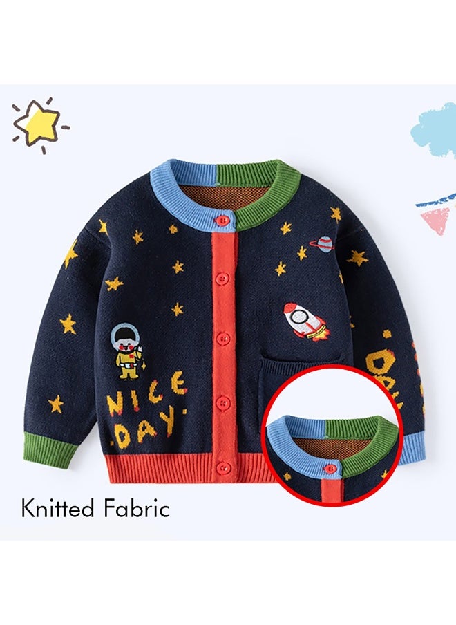 Navy Multi Space Rocket Cardigan/Warmer/Sweater for Toddlers & Kids