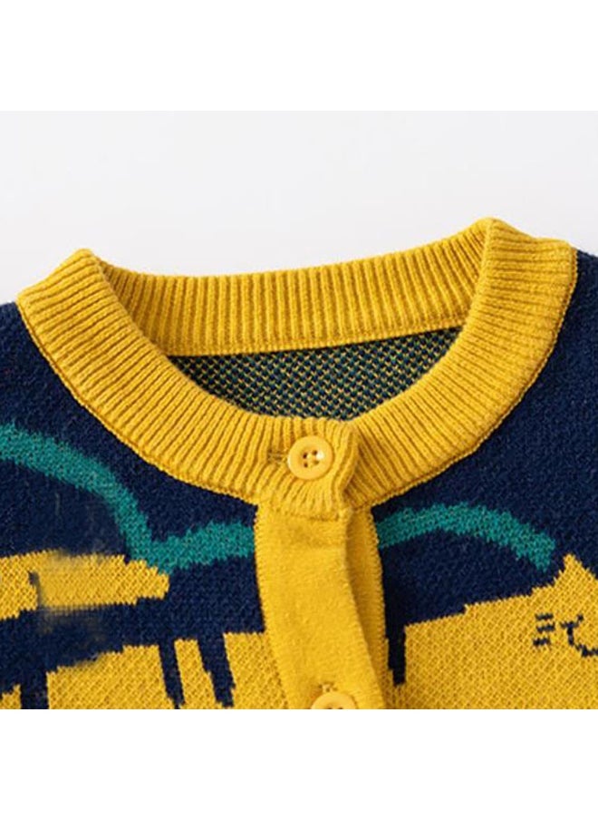 Blue & Orange In the Wild Theme Cardigan/Warmer/Sweater for Toddlers & Kids