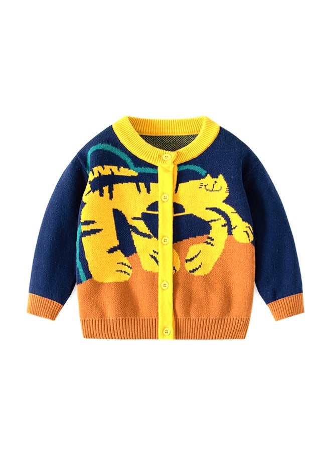 Blue & Orange In the Wild Theme Cardigan/Warmer/Sweater for Toddlers & Kids