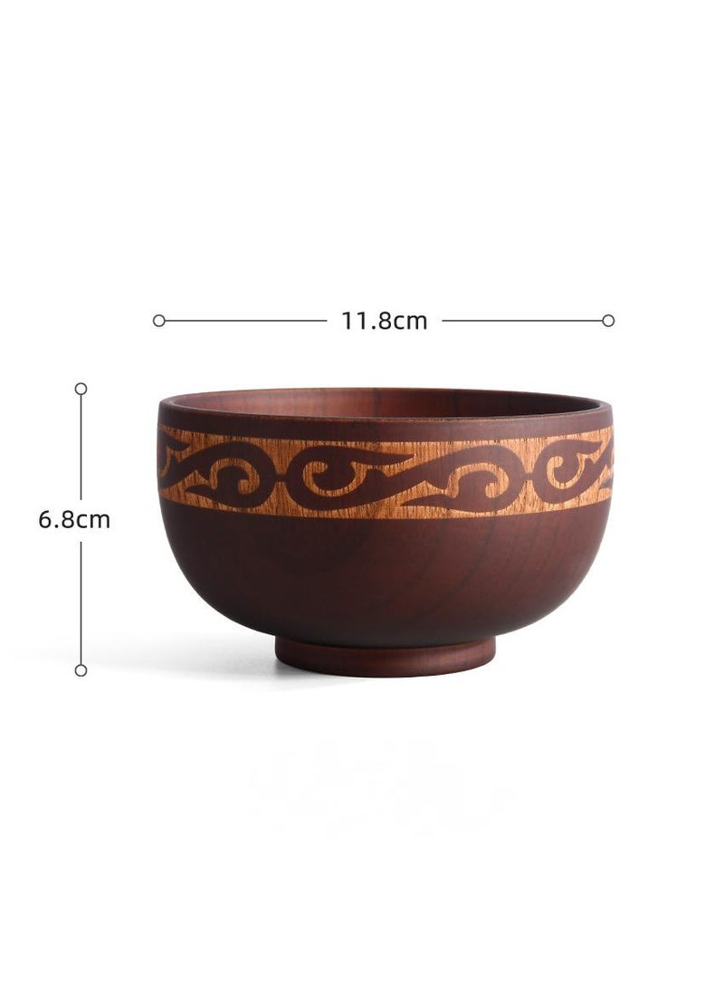 5-Piece Wooden Bowl Wooden Milk Tea Bowl