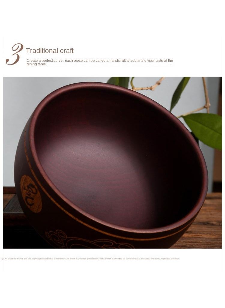 5-Piece Wooden Bowl Wooden Milk Tea Bowl