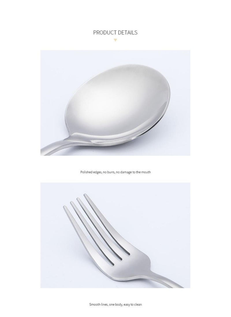 30-Piece Knife Fork Spoon Full Set Silver