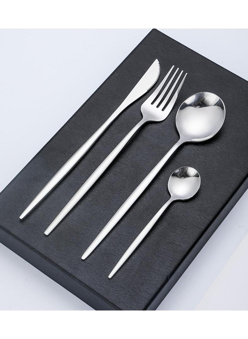 30-Piece Knife Fork Spoon Full Set Silver