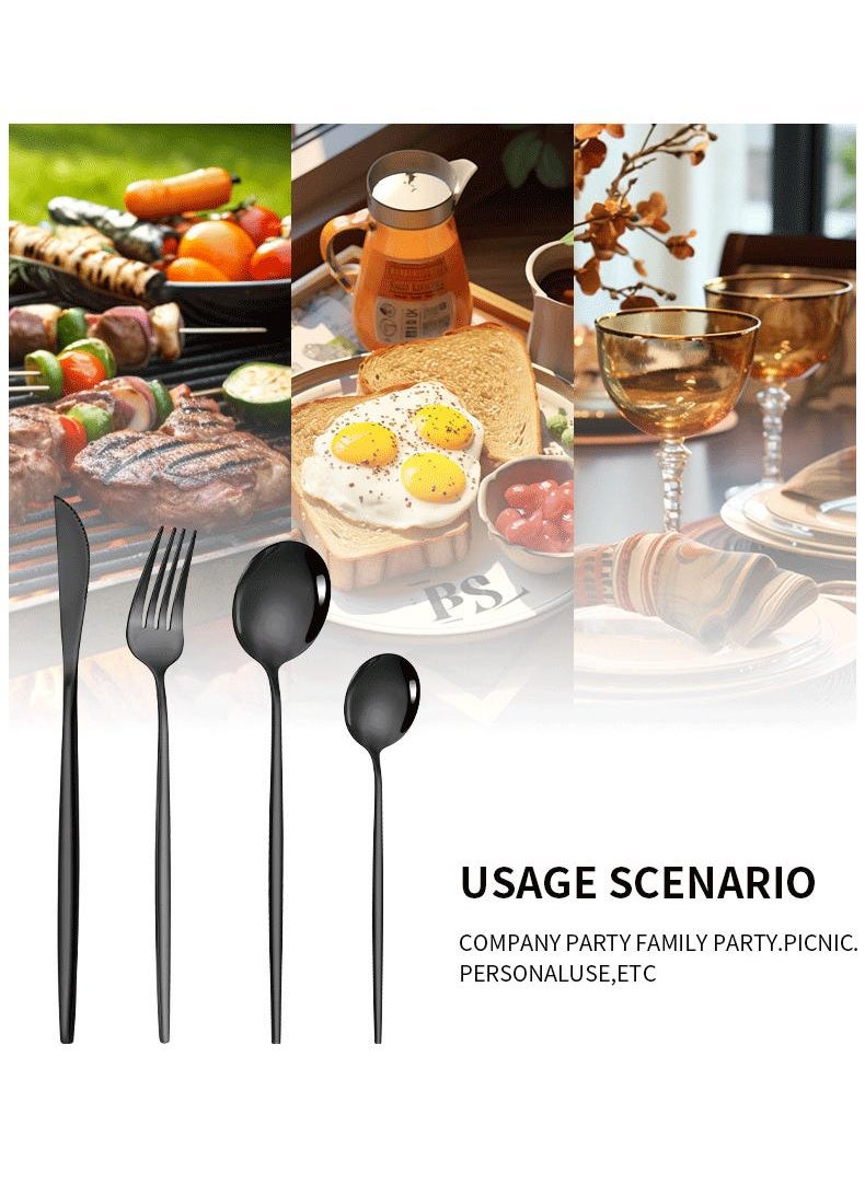 30-Piece Knife Fork Spoon Full Set Multicolour