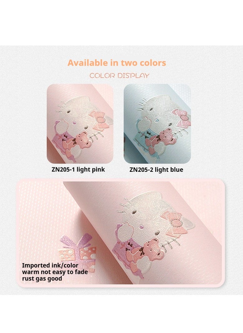Hello Kitty Design Thicken Waterproof Self-Adhesive Wallpaper For Kids Room 0.53*9.5 Meters