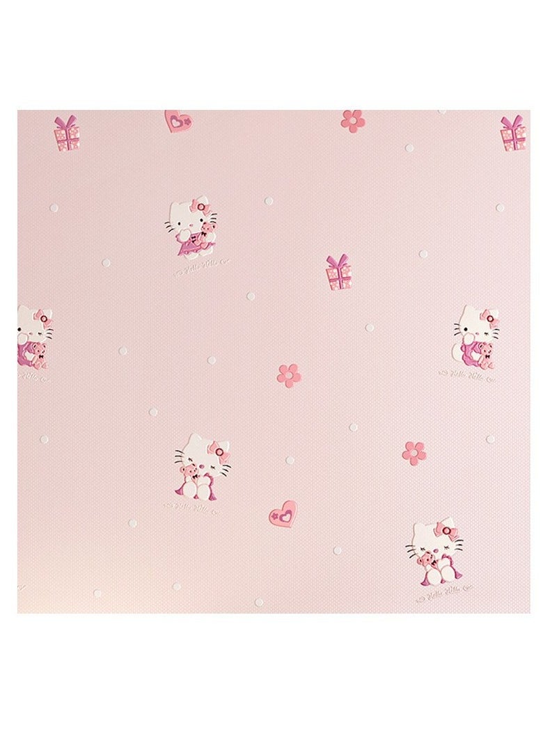 Hello Kitty Design Thicken Waterproof Self-Adhesive Wallpaper For Kids Room 0.53*9.5 Meters