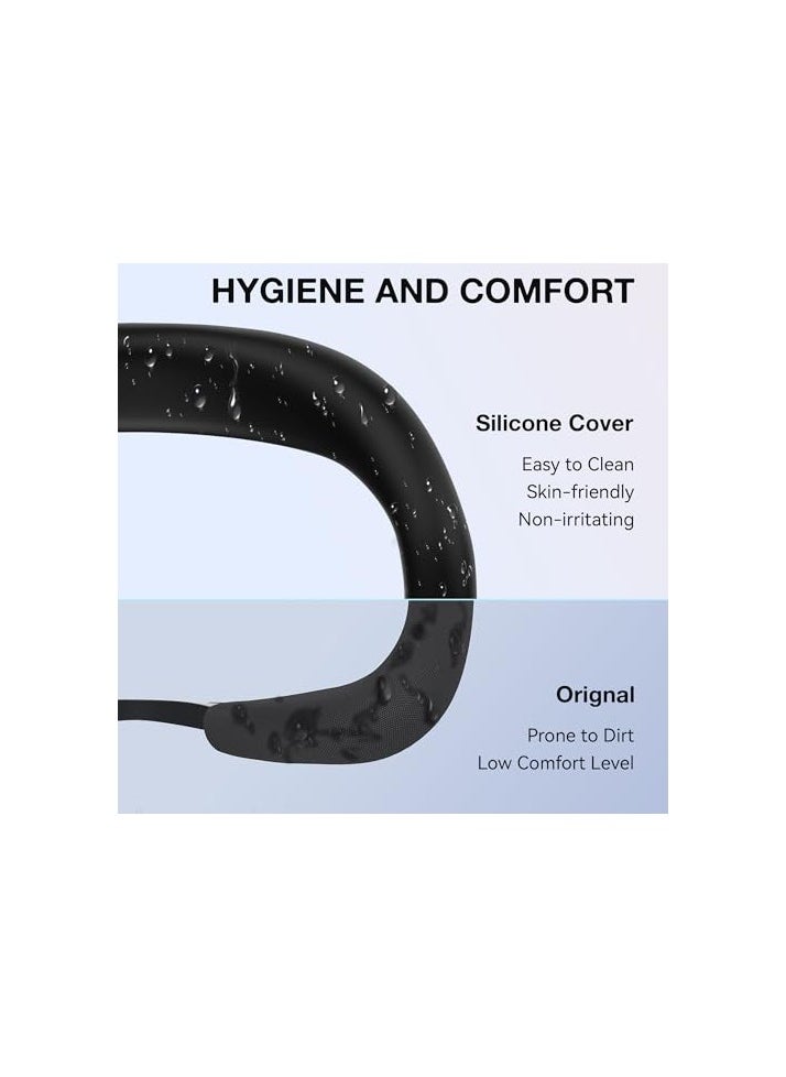 VR Silicone Face Cover for quest 3 Headset Accessories, VR Face Cushion Pad Mask for Quest 3 Headset (Black)