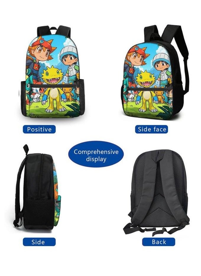 Cartoon three-piece schoolbag with zipper - 469