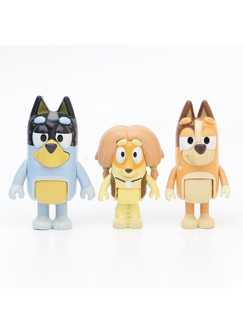 8-Piece Bluey's Family Figurines Model Toys