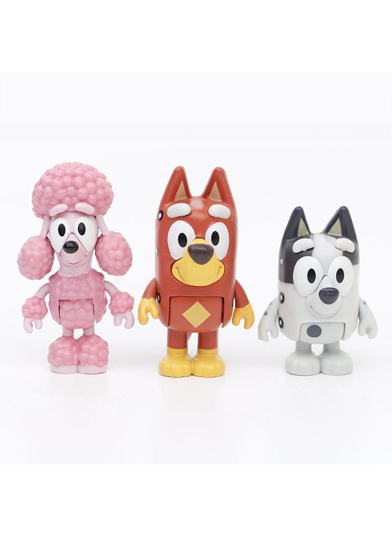 8-Piece Bluey's Family Figurines Model Toys