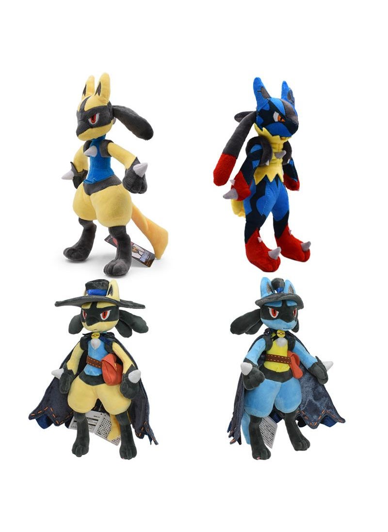 4-Piece Pocket Monsters Figure Lucario Plush Toys Set