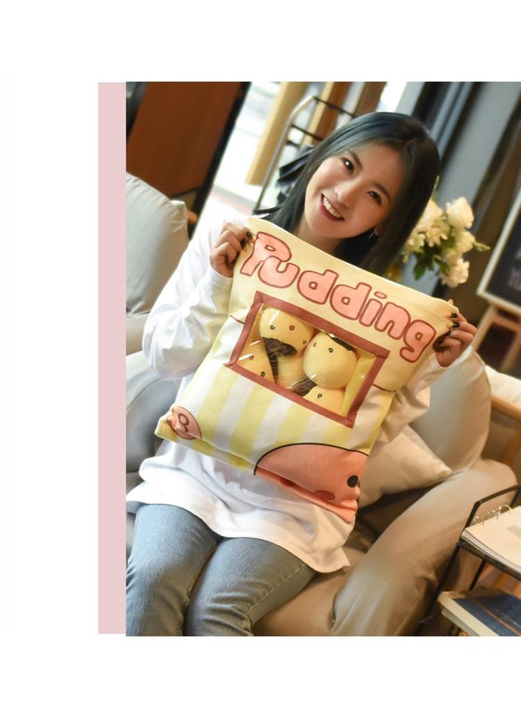 Lovely Snack Pillow Stuffed Animal Toys Pudding Decorative Removable Chick Dolls Creative Toy Gifts For Teens Girls Kids
