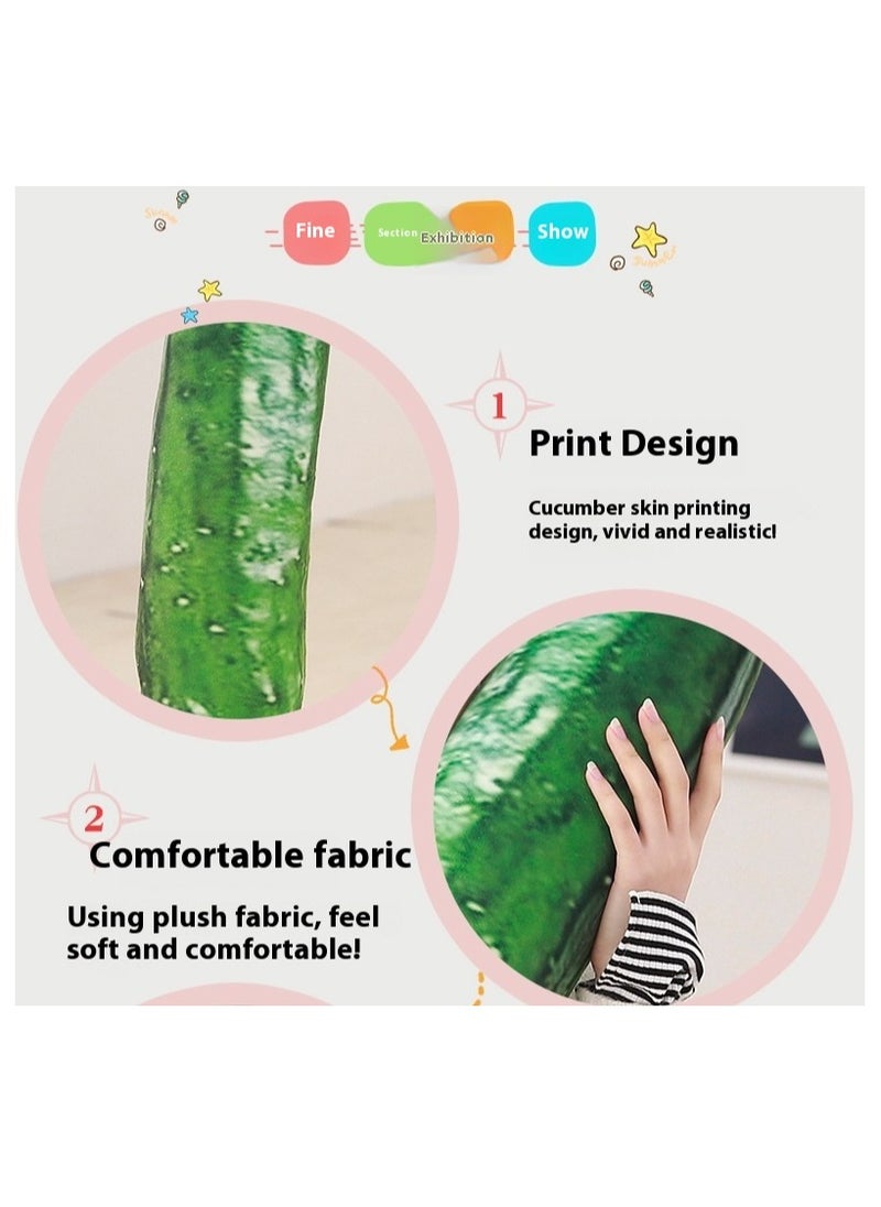 Simulation Cucumber Throw Pillow 70cm Soft Cotton Stuffed Sleeping Pillow Plush Kids Body Pillow Long Doll Toy (Green)