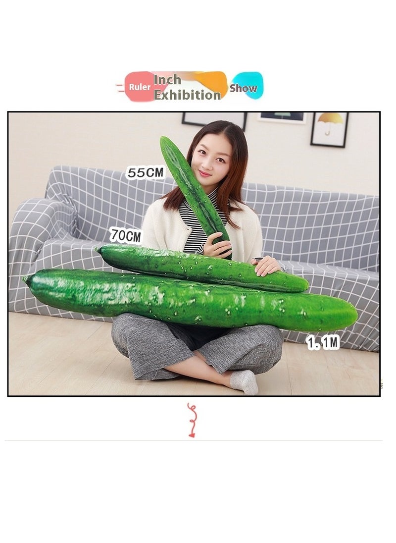 Simulation Cucumber Throw Pillow 70cm Soft Cotton Stuffed Sleeping Pillow Plush Kids Body Pillow Long Doll Toy (Green)