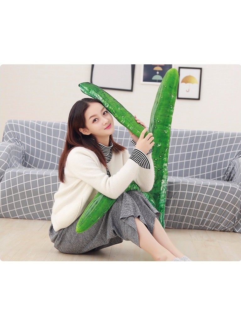 Simulation Cucumber Throw Pillow 70cm Soft Cotton Stuffed Sleeping Pillow Plush Kids Body Pillow Long Doll Toy (Green)