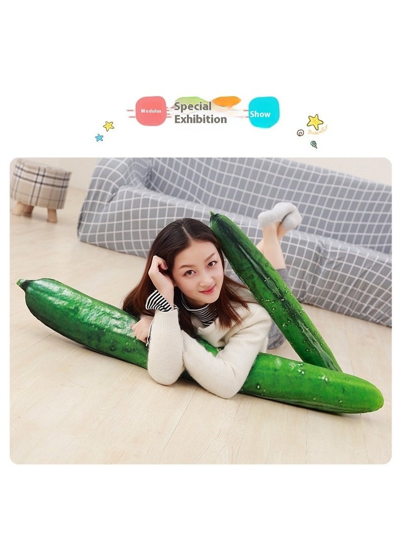 Simulation Cucumber Throw Pillow 70cm Soft Cotton Stuffed Sleeping Pillow Plush Kids Body Pillow Long Doll Toy (Green)